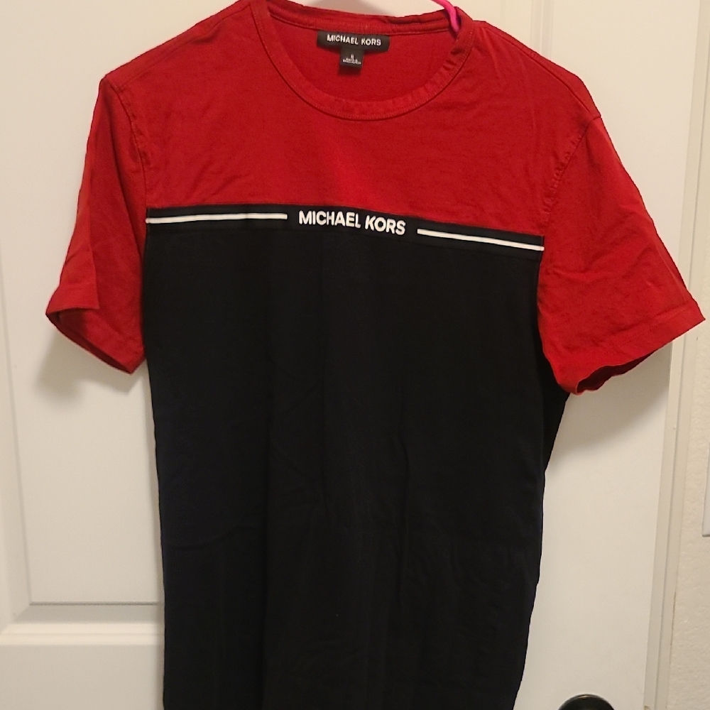 Michael Kors Red and Black Short Sleeve Tee